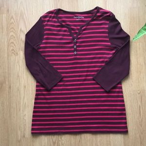 Croft & barrow 3/4 length sleeve striped top